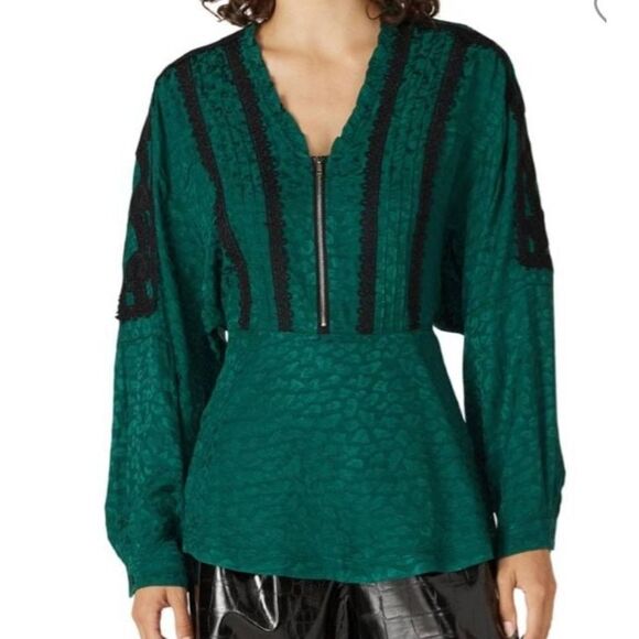 KOCHÉ COLLECTIVEPython Print Zip Front Top sz 34 - Picture 1 of 6